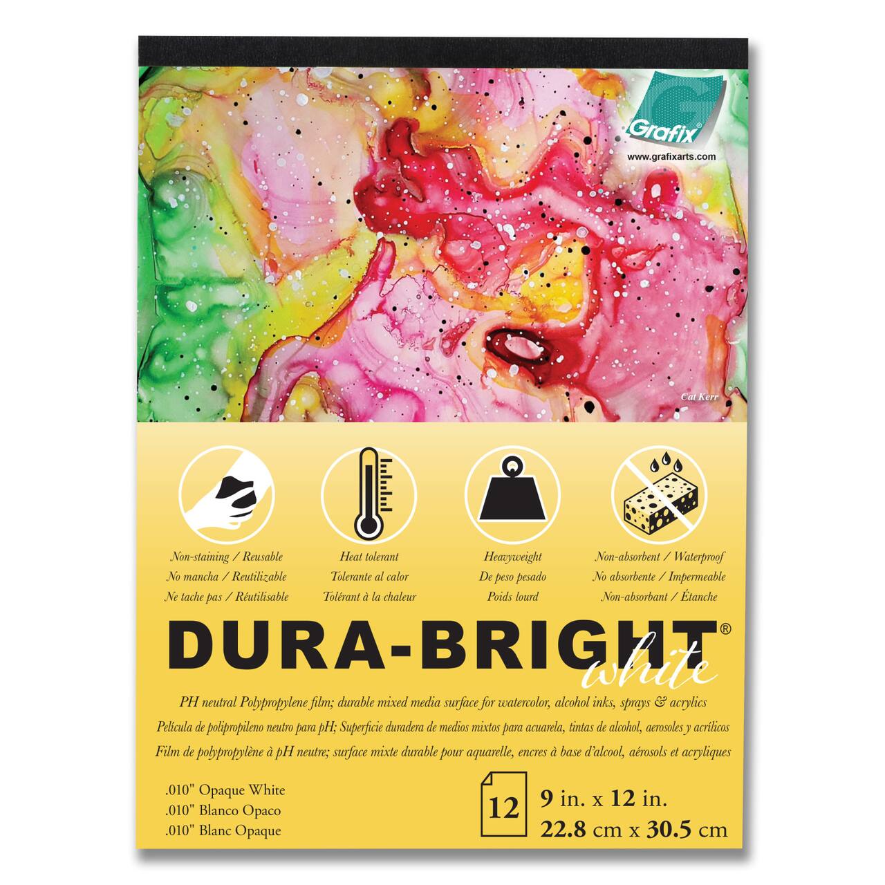 Grafix&#xAE; Dura-Bright&#xAE; White Film Pad, 9&#x22; x 12&#x22;